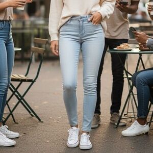 American Eagle Light Washed High Rise Skinny Jeans